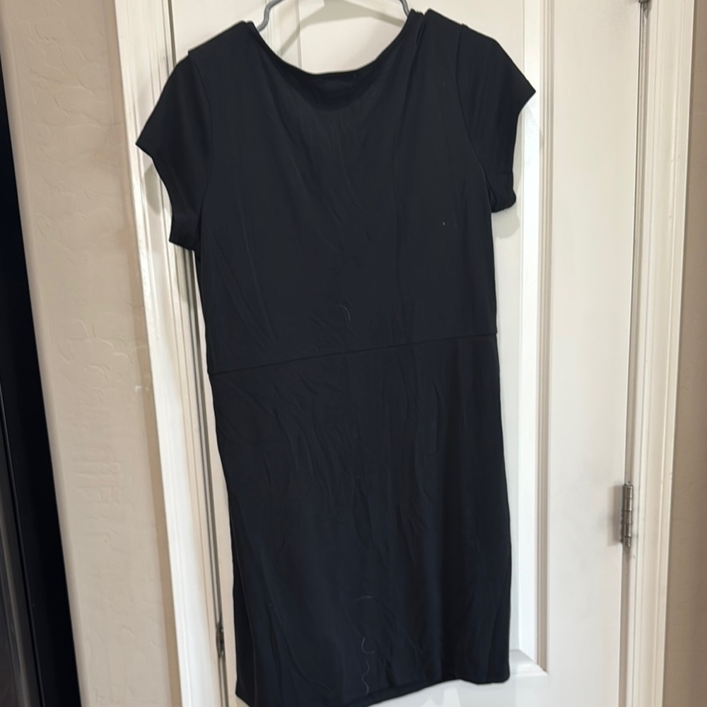 Skies Are Blue Black Ruched Sheath Mini Dress / C10 - Picture 4 of 4
